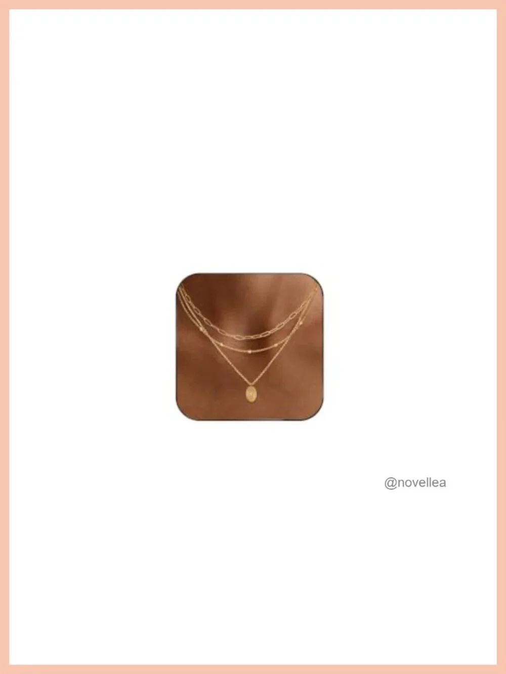 14K Gold Plated Layered Necklace Set Dainty Paperclip Chain Brass CZ Pendant